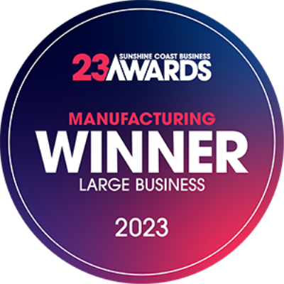 Winner of Sunshine Coast business awards 2023 - large manufacturer